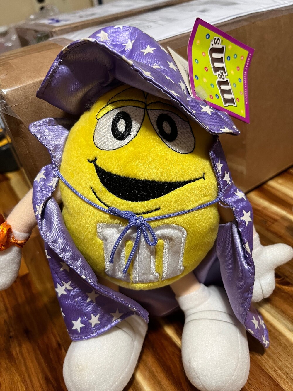 M&M's Yellow Plush Wizard Costume Candy Mascot Toy